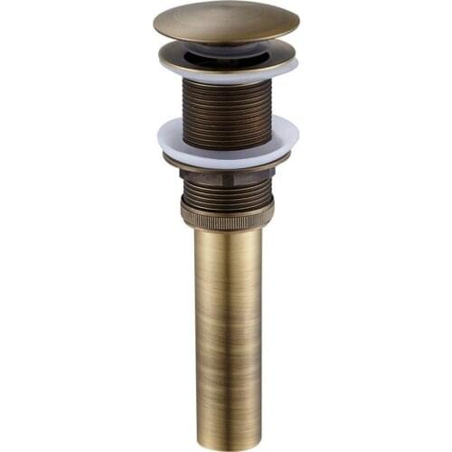 Antique Brass Basin Sink Pop Up Drain Bathroom Vessel Sink Waste Drain Without Overflow Faucet Water Drain Bathroom Accessories