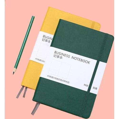 Bullet Dotted Notebook Journal A5 Stationery Supplies Elastic Diary Thick Paper Hardcover Retro Color Bandage Ink-proof U7Z6