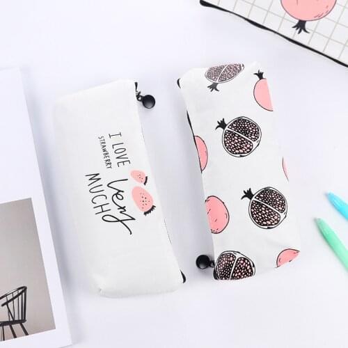 Korean version of creative learning stationery pencil case fruit stationery pencil case male and female student storage bag