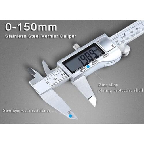0-150mm/6 inch digital vernier caliper stainless steel LCD digital display caliper liquid crystal display caliper micrometer