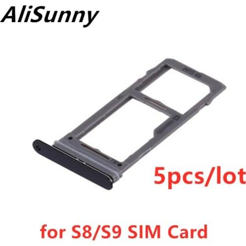 AliSunny 5pcs SIM Card Tray Holder for SamSung Galaxy S8 S9 Plus Singal Dual Adapter Replacement Parts