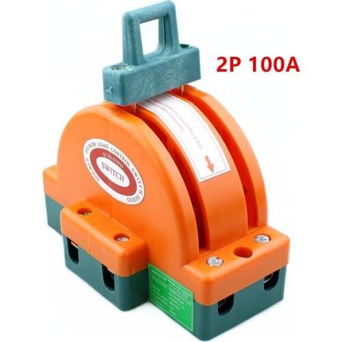 Two-way double-switching knife switch 2P 100A household electrical reverse knife switch 220V dual power switch
