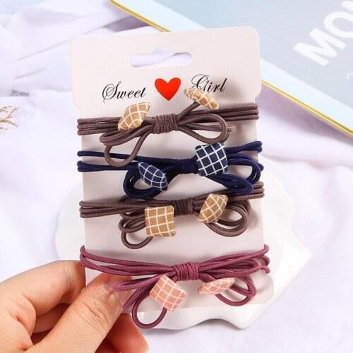 Korean Style Hot Selling Fashion High Elastic Fabric Bowknot Hair Band Hair Rope Lovely Sweet Women Girls Hair Rings Headpiece
