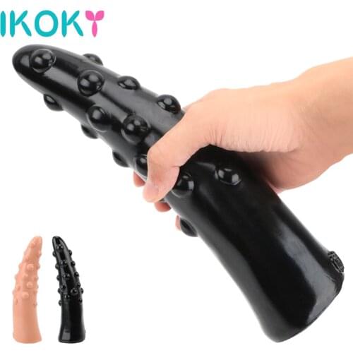 IKOKY Big Anal Plug Butt Plug Sex Toy for Men Women XL Super Long Dildo Vagina Plug Particle Stimulation Anus Dilator Dildos