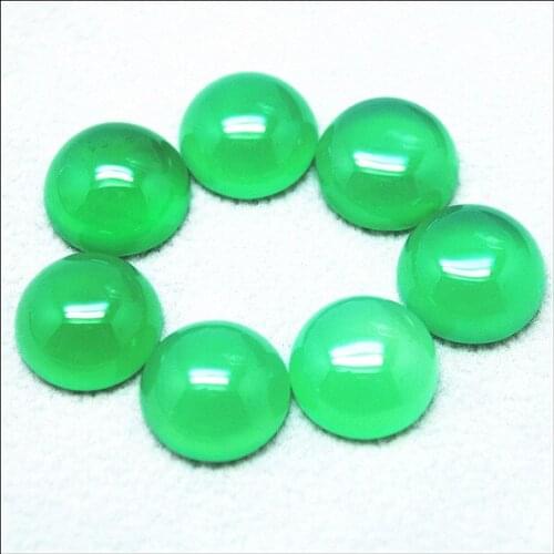 10pcs nature green stone cabochons round shape gem stone beads size 12mm many natural diy beads for your choice