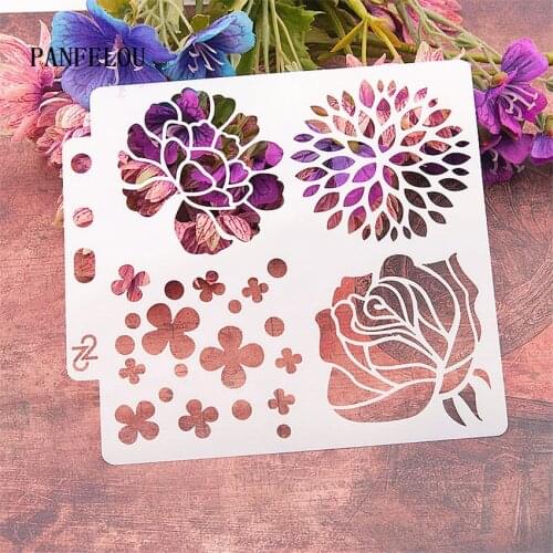 Beautiful bud scrapbook stencils spray plastic mold shield DIY cake hollow Embellishment printing lace ruler valentine