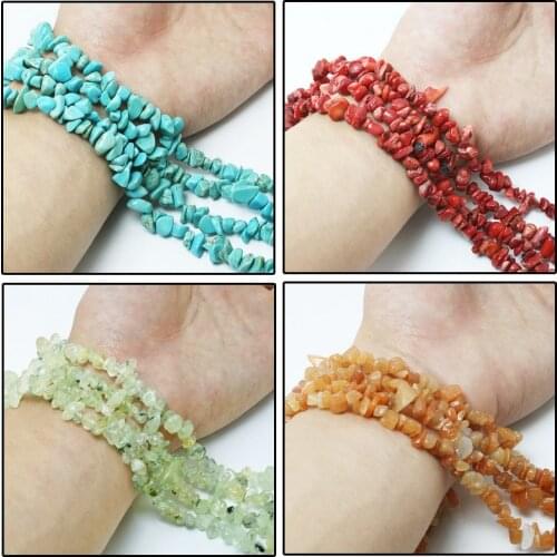 Hot Promotion 5-8mm Natural many Type Material Stone Freeform Gravel Loose Chip Beads Strand 34" Jewellery Making BTB733
