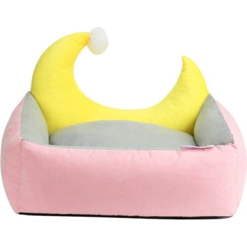 Moon Type Doghouse Soft Removable Easy To Clean Kennel Hole Indoor For Pet Cute