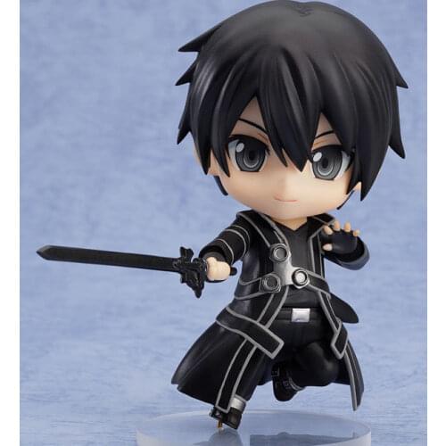 Cute Anime Sword Art Online Kirito Kirigaya Kazuto 295 PVC Action Figure Collection Model Kids Toys Doll 10cm