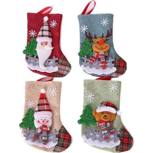 New Year Christmas Tree Stocking Sack Xmas Gift Candy Bag Noel Christmas Decorations for Home Natal Socks Christmas Tree Decor