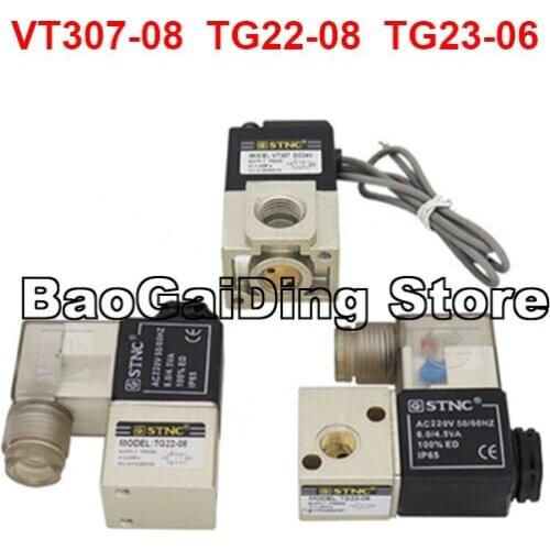 Pneumatic Solenoid Valve STNC 2 Position 3 Way VT307-08 TG23-06 or 2 Way TG22-08 Electromagnetic Valve 1/4" Bsp 1/8" Port Thread