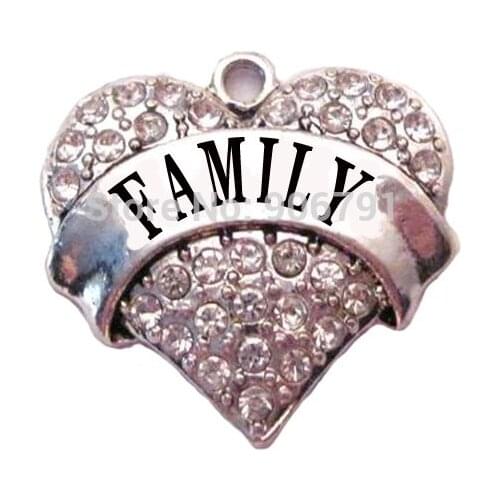 FAMILY Crystal Heart Pendant