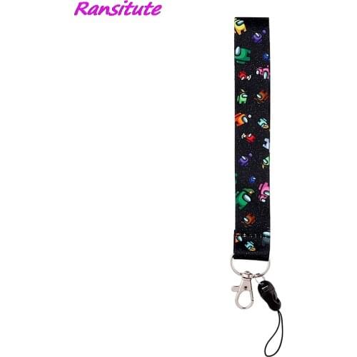 R2039 Cartoon Game Robot Keychain Tags Strap Neck Short Lanyards For Keys ID Card Pass Gym Phone USB Badge Holder DIY Hang Rope