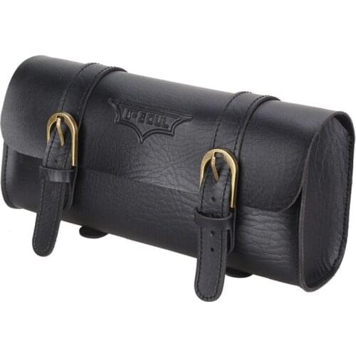 Novel-B-SOUL New Vintage Bicycle Handlebar Bag Bicycle Tail Bag PU Leather Cycling Bag Saddle Pouch Tail Pannier Riding Bike Bag