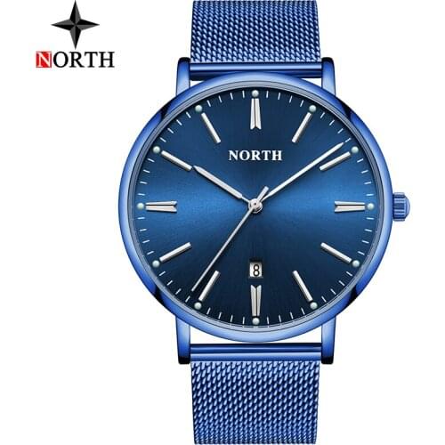 Luxury Brand Men Fashion Watch NORTH Casual Sport Stainless Steel Quartz Watches Business Waterproof Watches Relogio Masculino