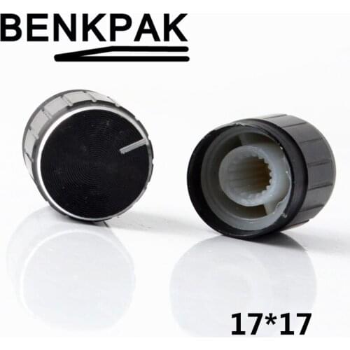 Aluminum Alloy Potentiometer Knob Anti Slip Single and Double Potentiometer Special 17*17 Black
