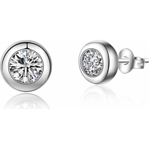 Real 0.5/1 Carat D Color Moissanite Stud Earrings For Women Gold Color 100% 925 Sterling Silver Sparkling Fine Jewelry