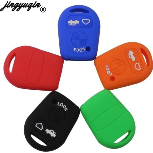 Jingyuqin 3 Buttons Silicone Car Key Case Remote Cover Fob For BMW E31 E32 E34 E36 E38 E39 E46 Z3 Z4 Holder Shell