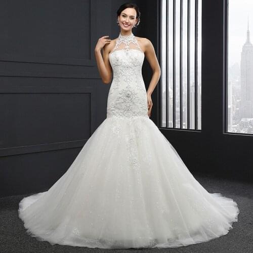 Q-30 wedding dress 2020 mermaid satin corset lace appliques beaded sequin vintage elegant real price pretty civil wedding dress