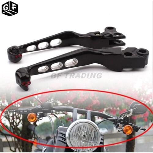 Aluminum Skull Motorcycle Brake Clutch Handlebar Lever For Harley Sportster Softail Night Train Fatboy Electra Glide Custom