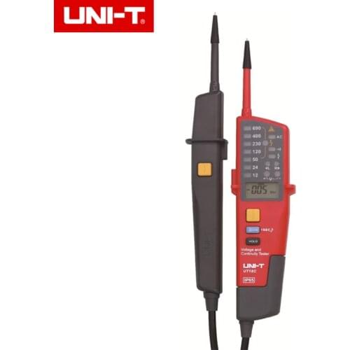 UNI-T UT18C Auto Range Voltage Meter Continuity Tester LCD/LED Indication Date Hold RCD Test No Battery Detection Detector