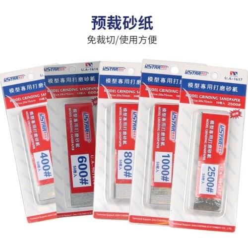 Ustar UA-91608 40pcs/lot 400#~2500# Model Grinding Sandpaper Assembly Model Building Tools For Adults Hobby DIY