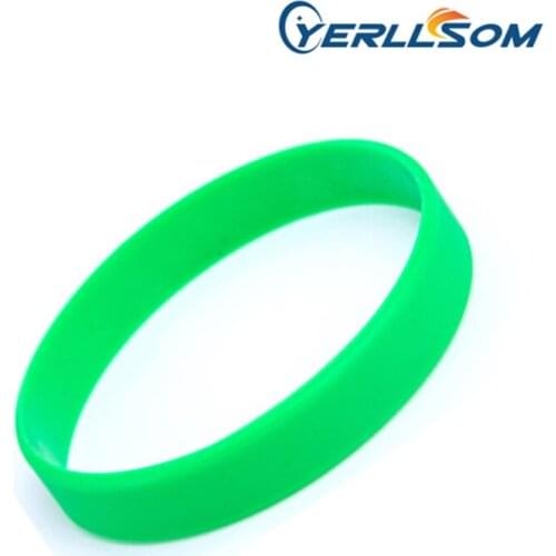YERLLSOM 100pcs/Lot High Quality Green silicone bracelets wristbands for promotional gifts BK005
