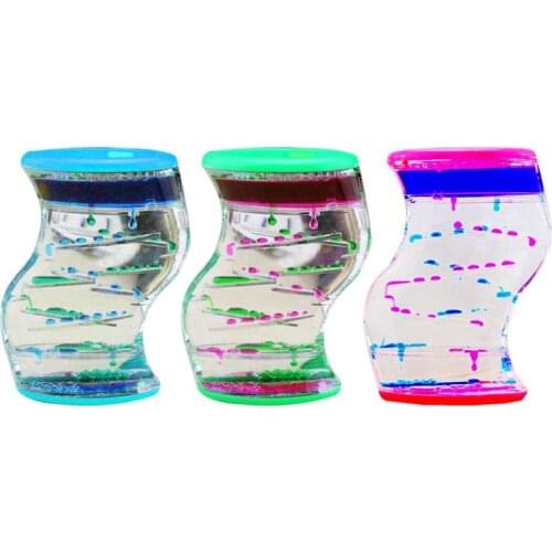 Y55B Z Outlet Liquid Motion Bubbler Sand Hourglasses Floating Oil Home Decoration