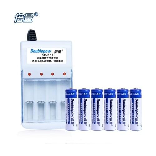 1 PCS AA/AAA B02 charger + 6 PCS AA batteries,1.2V Ni-MH rechargeable battery 600 mah, High capacity, remote control toys, mouse