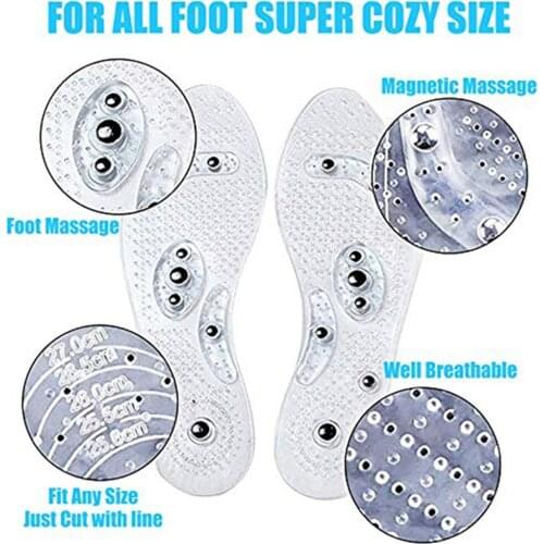1 Pair/SET Breathable PVC Magnetic Stone Men and Women Fashion Magnetic Therapy Insole Anti-fatigue Health Care Insole