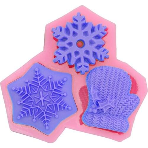 1Pcs DIY Snowflake Gloves Silicone Mold Fondant Cake Decorating Tools Dessert Modelling Sugarpaste Craft Bakeware