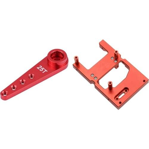 1 Pcs Alloy 25T Metal Steering Arm & 1 Pcs Rc Car Metal Steering Servo Warehouse Fixed Mounting Bracket