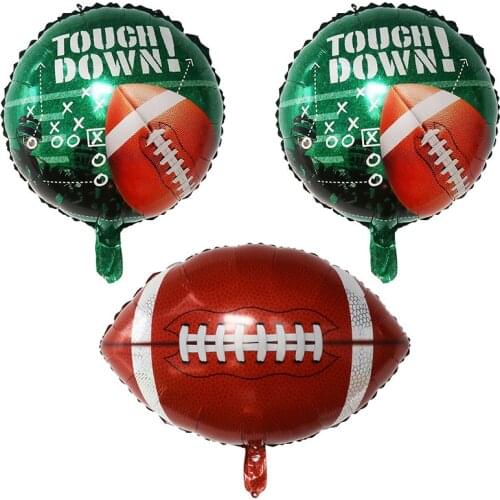 10/50pcs Round Rugbyballs Thicken Soccer Football Foil Helium Balloons Aluminum Rugby Game Sports Party Decoration Air Globos