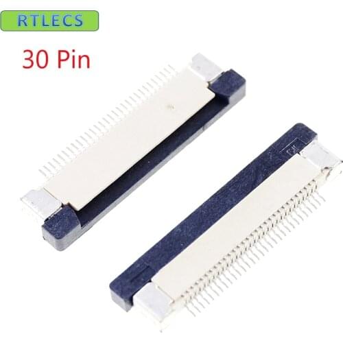 10pcs FPC connector 0.50 mm 0.020" 30 Position Bottom Contact Right angle SMD ZIF Slide Lock Surface Mount