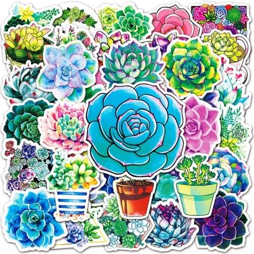 10/30/50PCS Mixed Pretty Succulent Plant Stickers Aesthetic Guitar Laptop Phone Bike Waterproof Graffiti Sticker Decal Kid Toy