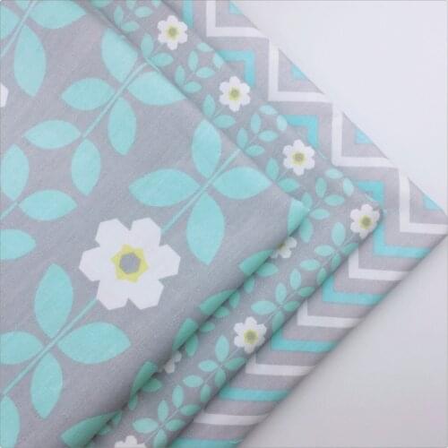 100% Cotton Fabric Gray Floral Wave Tissus Tecido An Meter Telas Quilting Patchwork For Dress Clothes Toy Sewing Diy Material