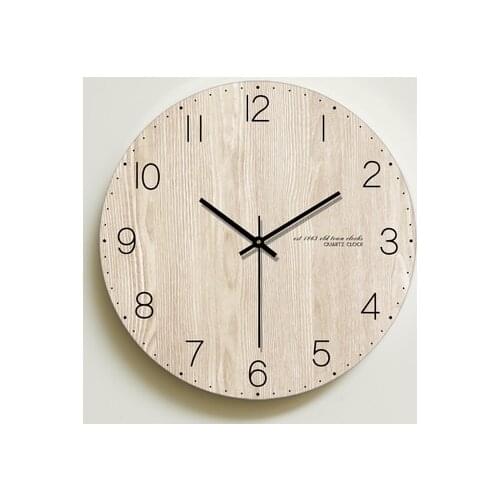 12inch 14inch Wooden MDF Wall Clock Home Modern Simple Watches Living Room Creative Bedroom Nordic American Clock