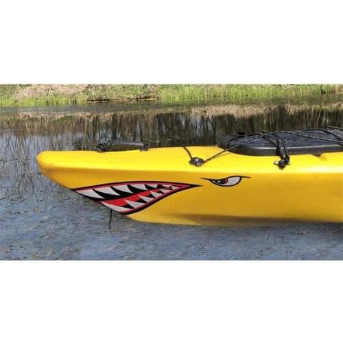 2pcs Waterproof Sticker Shark Teeth Mouth Vinyl Decal Stickers Car Motorcycle Rowing Boat For Kayak Canoe Dinghy Boat Decoration