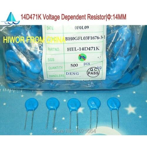 50pcs/lot)(Varistor) 14D471K Voltage Dependent Resistors, VDR VSR, Diameter:14mm 470V, Varistor Resistor