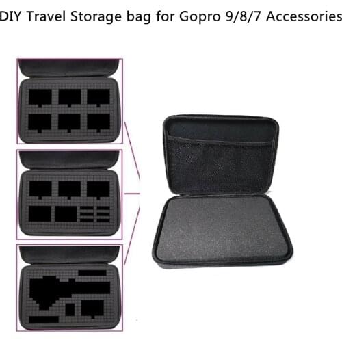 Gopro Accessories Protective bag DIY Travel Storage Series Foam Portable Shockproof Gopro Hero 9/8/7 New Travel Bag Storage Box