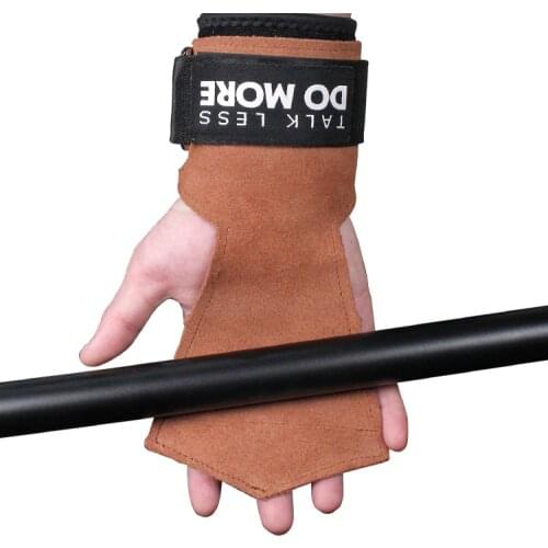 AOLIKES 1Pair Cowhide Hand Grips Gymnastics Glove Grips Anti-Skid Gym Fitness Gloves Weight Lifting Grip Gym Crossfit Trainining