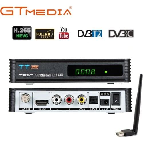 Digital Satellite DVB-t2 USB TV tick Tuner with Antenna Remote HD TV Receiver for DVB-T2/DVB-C USB TV Stick DVBT2 TT Pro Decoder