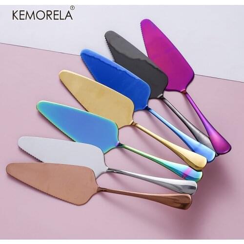 Colorful Stainless Steel Cake Cutter Pie Pizza Shovel Cake Spatula Baking Tool Dessert Cutlery Bakeware Cake Spatula Tool 1piece