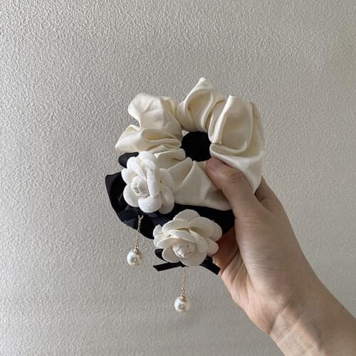 Elastic Hair Rubber Bands Soft Hair Tie Rope Scrunchies Flower Large Intestine Hair Ring Ponytail Holder Hair Accessories