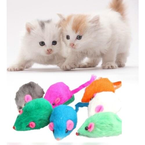 1/3PCS False Mouse Cat Toys Feather Faux Fur Pet Cat Toy With Sound Rattling Mice Cat Playing Teaser Toy Interactive