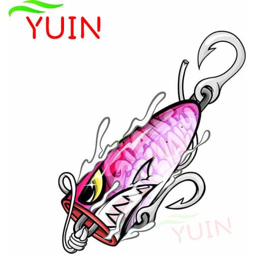 Personality Car Sticker Decor Motorcycle Decals Fish Lure PVC Window Decorative Accessories Creative Waterproof Decal 13*13cm