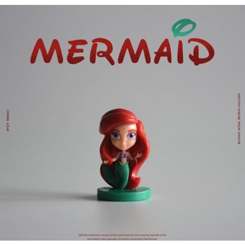 24PCS 3cm Disneys exquisite small size Mermaid Princess cartoon model DIY decoration