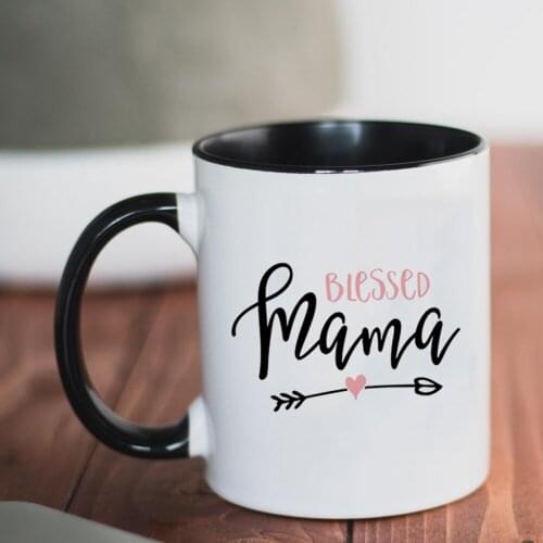 Blessed MaMa Mug Mothers Day Gift 350ml Ceramic Tea Milk Cup and Coffee Mug Mother Birthday Gift Cups