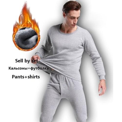 Winter Thermal Underwear Sets For Men Thermo Underwear Long Johns Winter Clothes Men Thick Thermal Clothing Solid Drop Shipping