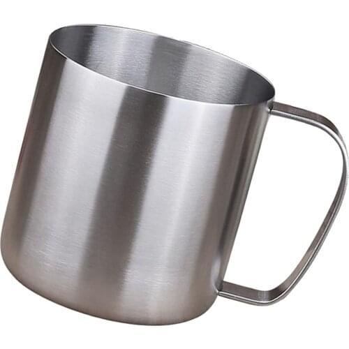 Stainless Steel Single Wall Mugs 480ml Metal Coffee Tea Cup Mug with Handles, Portable and Durable for Camping Travel Outdoor